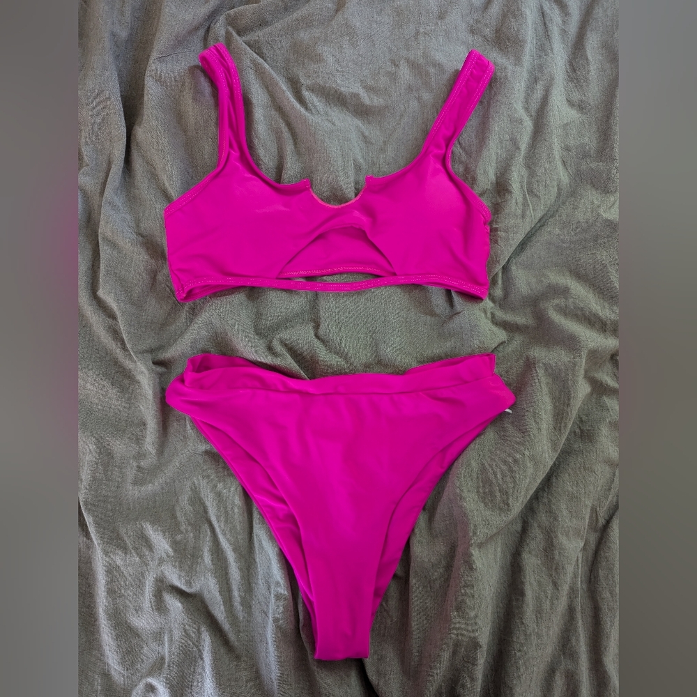 High waisted cut out swimsuit